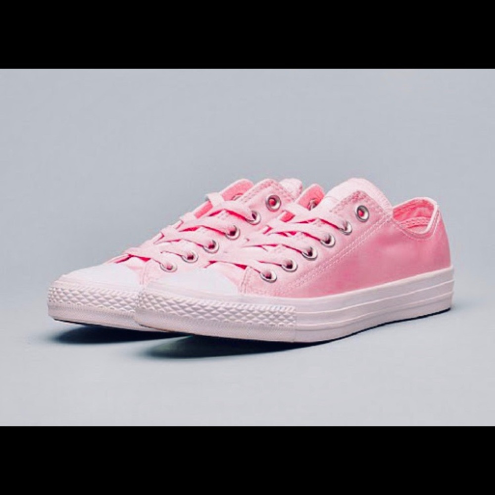 baby pink silk converse